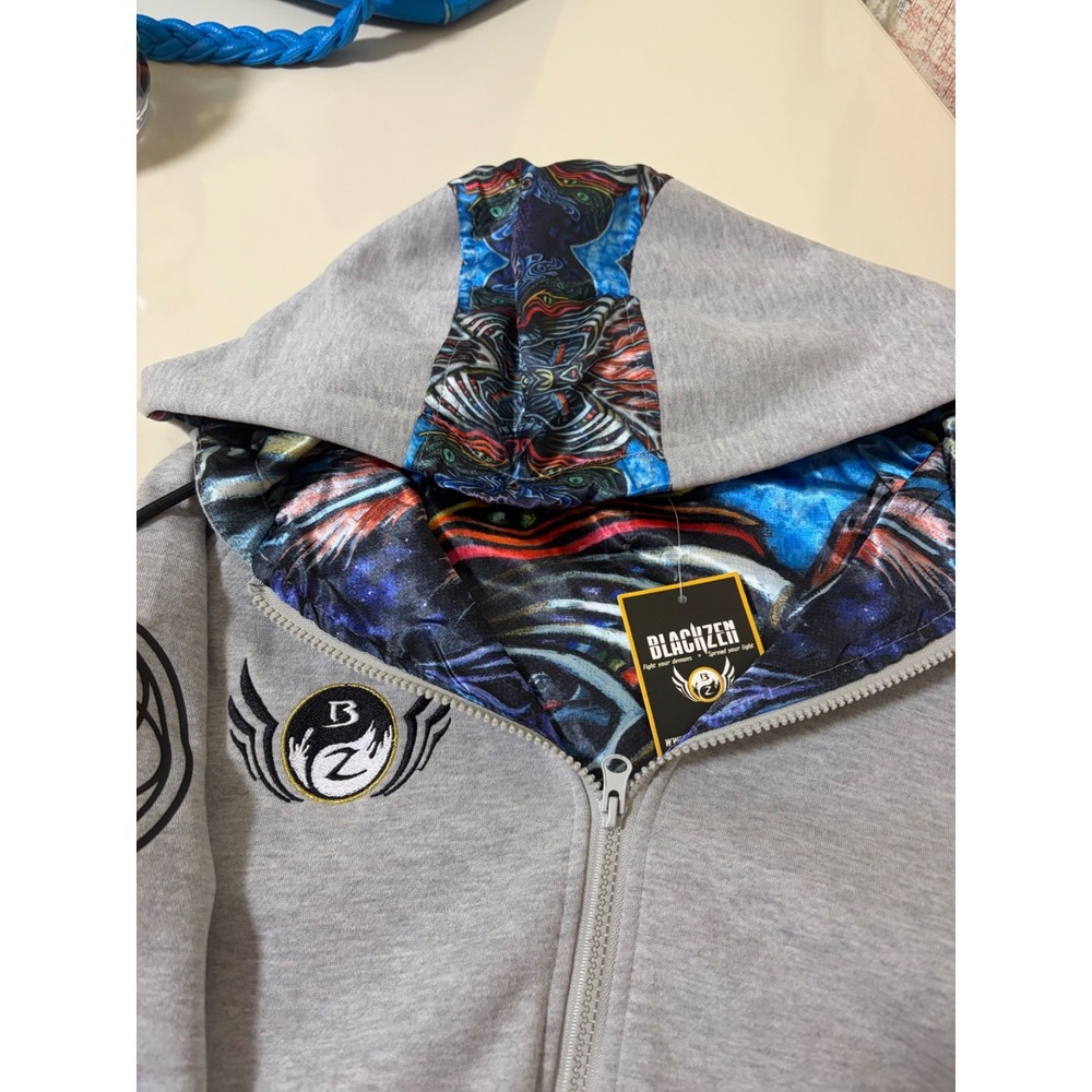 Blackzen gray hoodie, size - x-small, can easily fit small builds too.